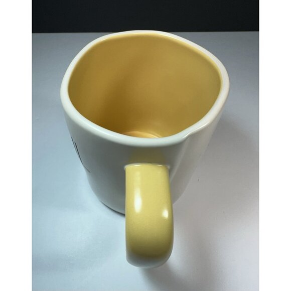 Rae Dunn Magenta BEAUTIFUL DAY 20 oz Coffee Mug White & Yellow Inspirational 5" - Picture 6 of 11